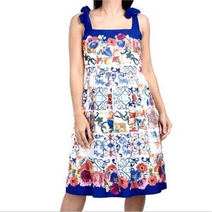Dalia Macphee floral print dress NWT
